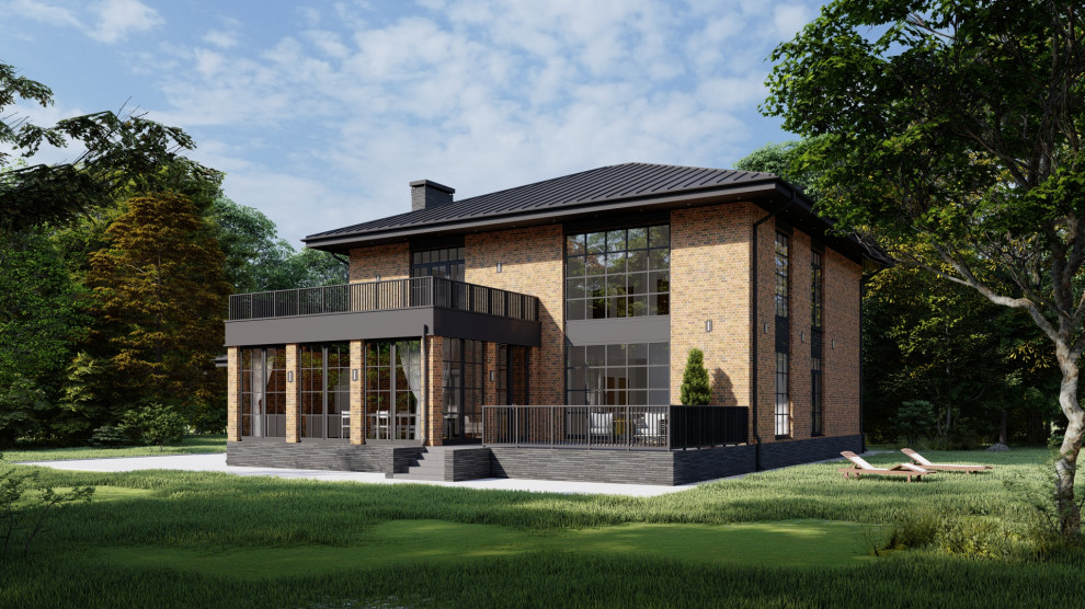 Двухэтажный дом с гаражом