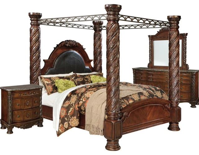 Ashley North Shore 4 Piece Poster Bedroom Set With Canopy King