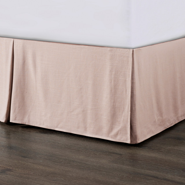 Hera Washed Linen Tailored Bed Skirt, King Transitional Bedskirts