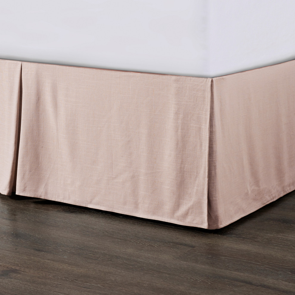 Hera Washed Linen Tailored Bed Skirt, King Transitional Bedskirts