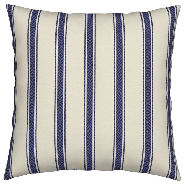 blue and white striped outdoor pillows