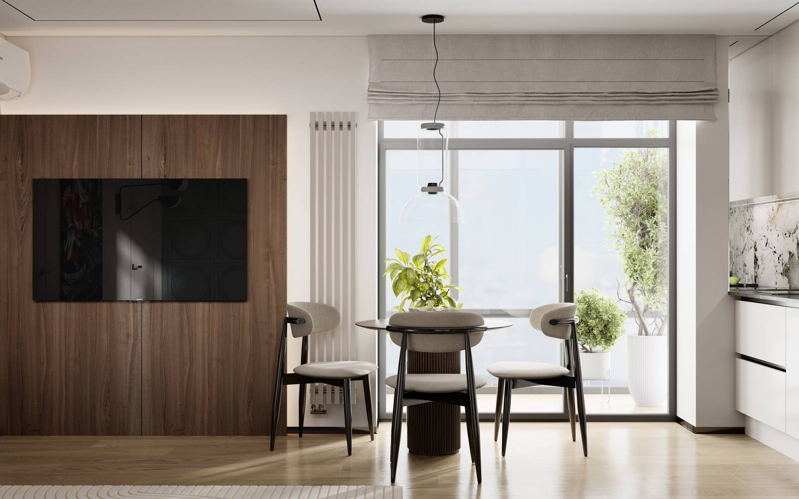 Стильный интерьер квартиры для семьи из трех человек