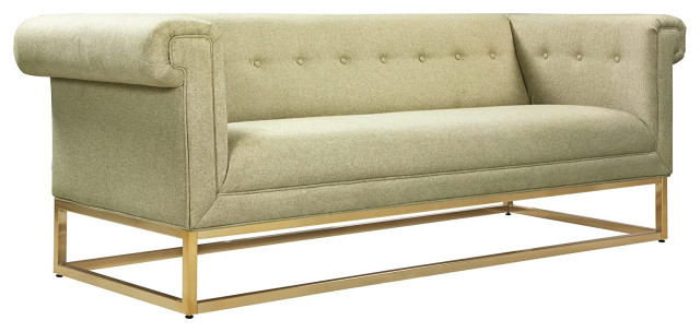 Sofa Button Tufted Linen-Textured Plush Cushion - Contemporary - Sofas - by  Imtinanz, LLC | Houzz