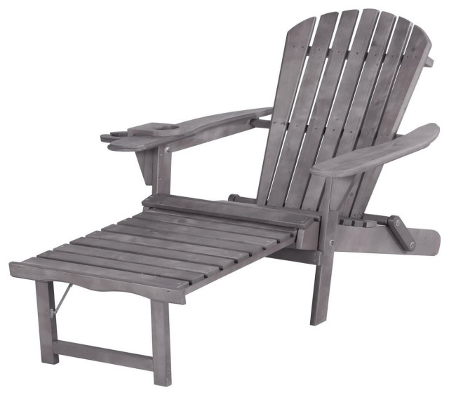 Oceanic Adirondack Chaise Foldable Chair, 1 Chair Transitional Adirondack Chairs by CTE