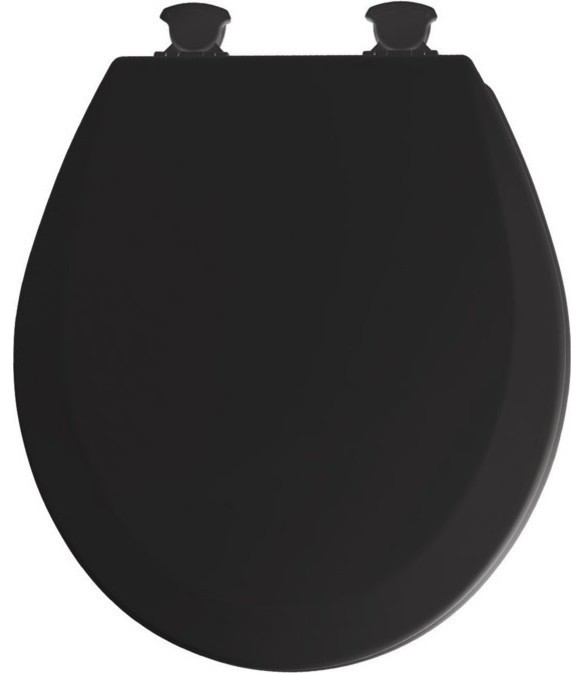 Mayfair Round Toilet Seat, Wood, Black Contemporary Toilet Seats