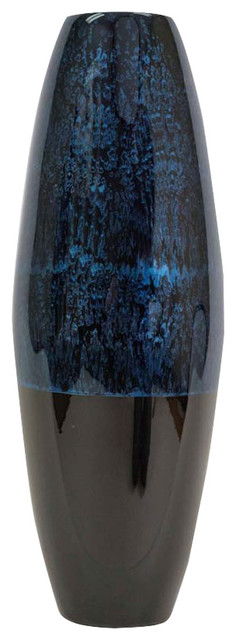 Blue Swirl Cylinder Vase, 24"