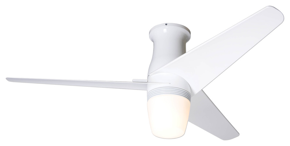 Modern Fan Company Velo Hugger Gloss White 50" Ceiling Fan + CFL Light + Remote