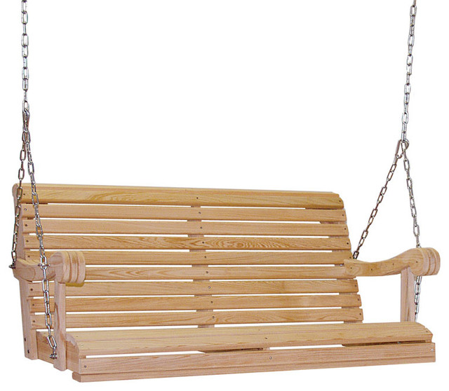 Cypress Unfinished Grandpa Swing With Chains Traditional Porch Swings By Furniture Barn Usa Houzz