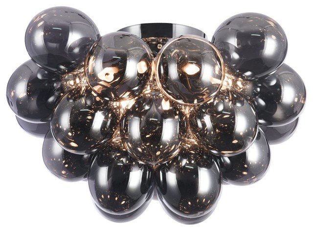 Balbo Bubble Flush Ceiling Light, Black