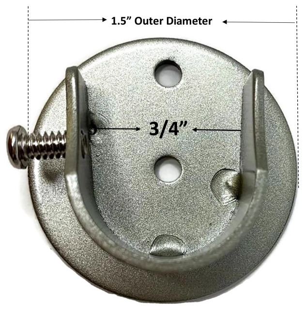 Inside Mount Brackets for 5/8" and 3/4" Rods, Set of 2 Transitional Window Treatment