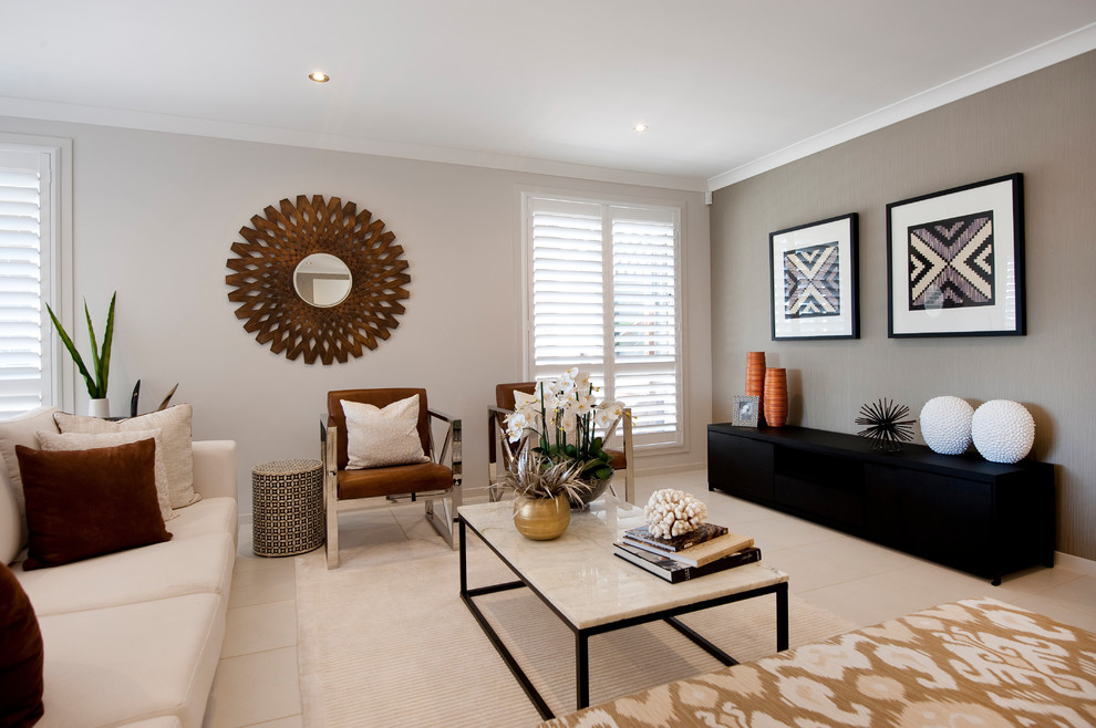 Contemporary living room in Sydney.