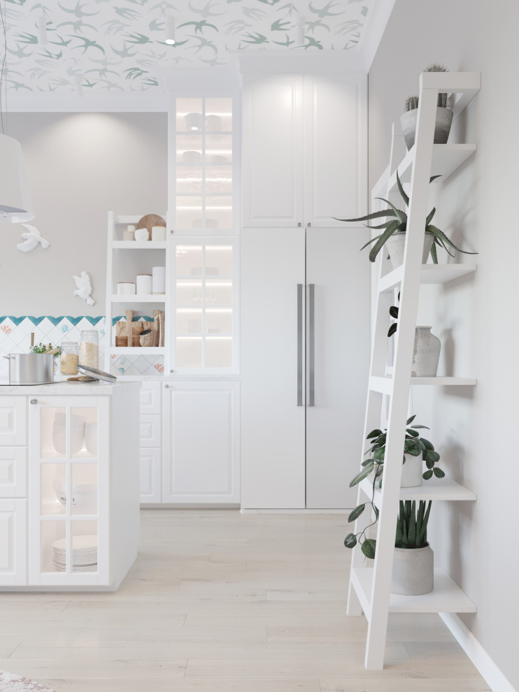 Дизайн санузла и кухни-гостиной