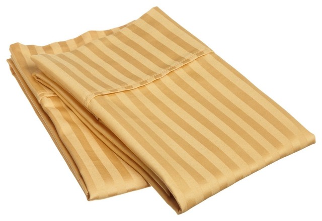 300 Thread Count Egyptian Cotton King Gold Stripe Pillowcase Set