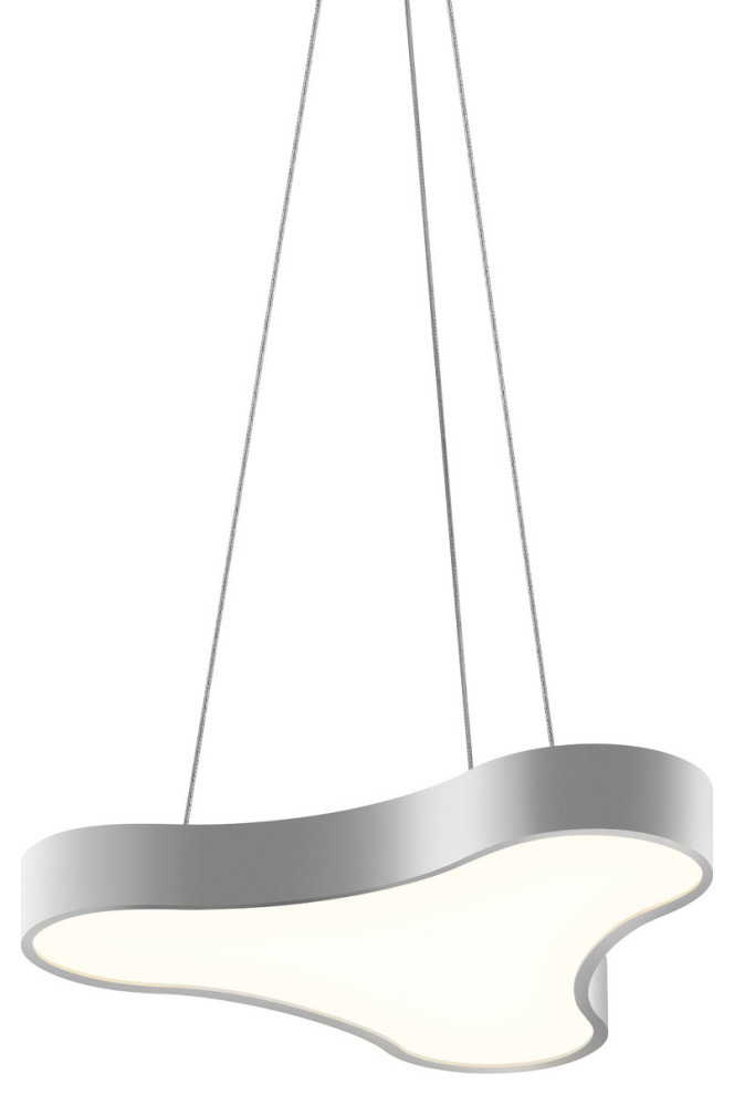 Corso Rhythm LED Pendant With Optical Acryclic Diffuser, Bright Satin Aluminum