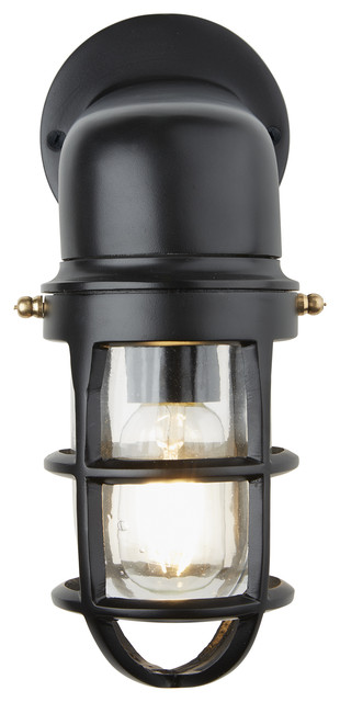 Bulkhead Outdoor & Bathroom Sconce Wall Light - 12 Inch, Black