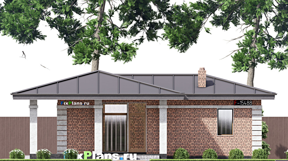 Проект одноэтажного дома 8х12м S70м2 F-15488