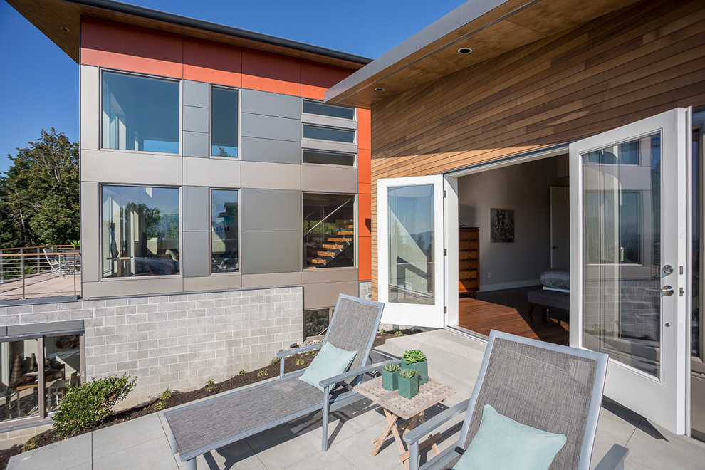 Inspiration for a contemporary patio remodel in Seattle with no cover