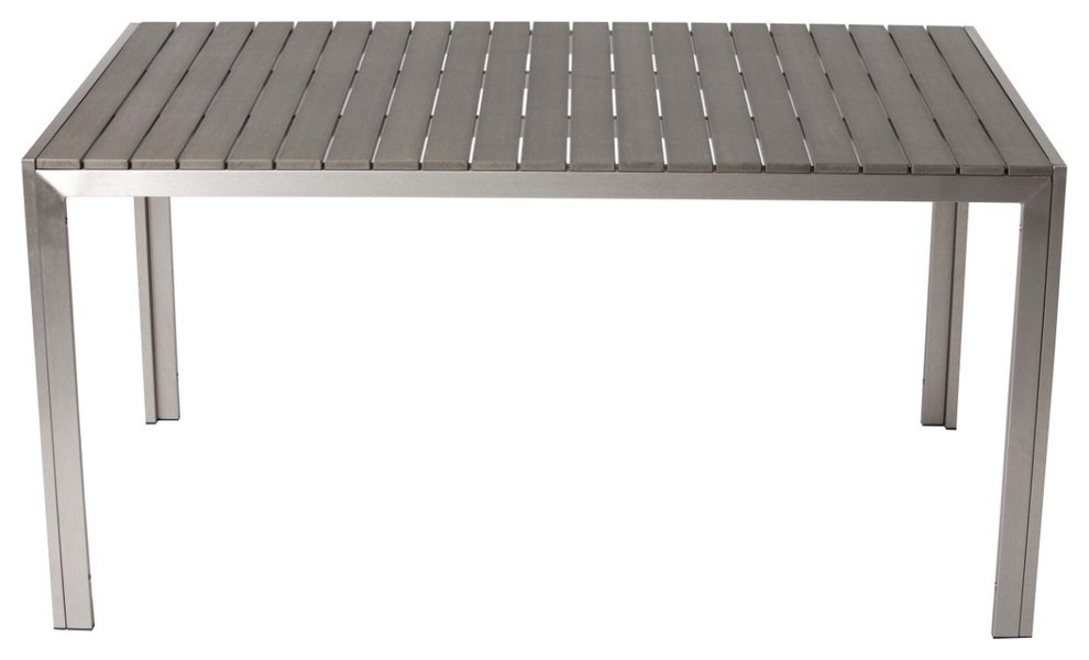 Benzara BM172064 Anodized Aluminum Dining table, Gray