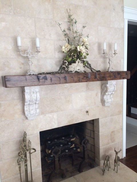 Rustic Decor Fireplace Mantels montagne-salon