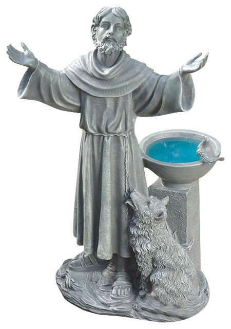 St Francis Garden Blessing Statue - Contemporary - Garden Statues And ...