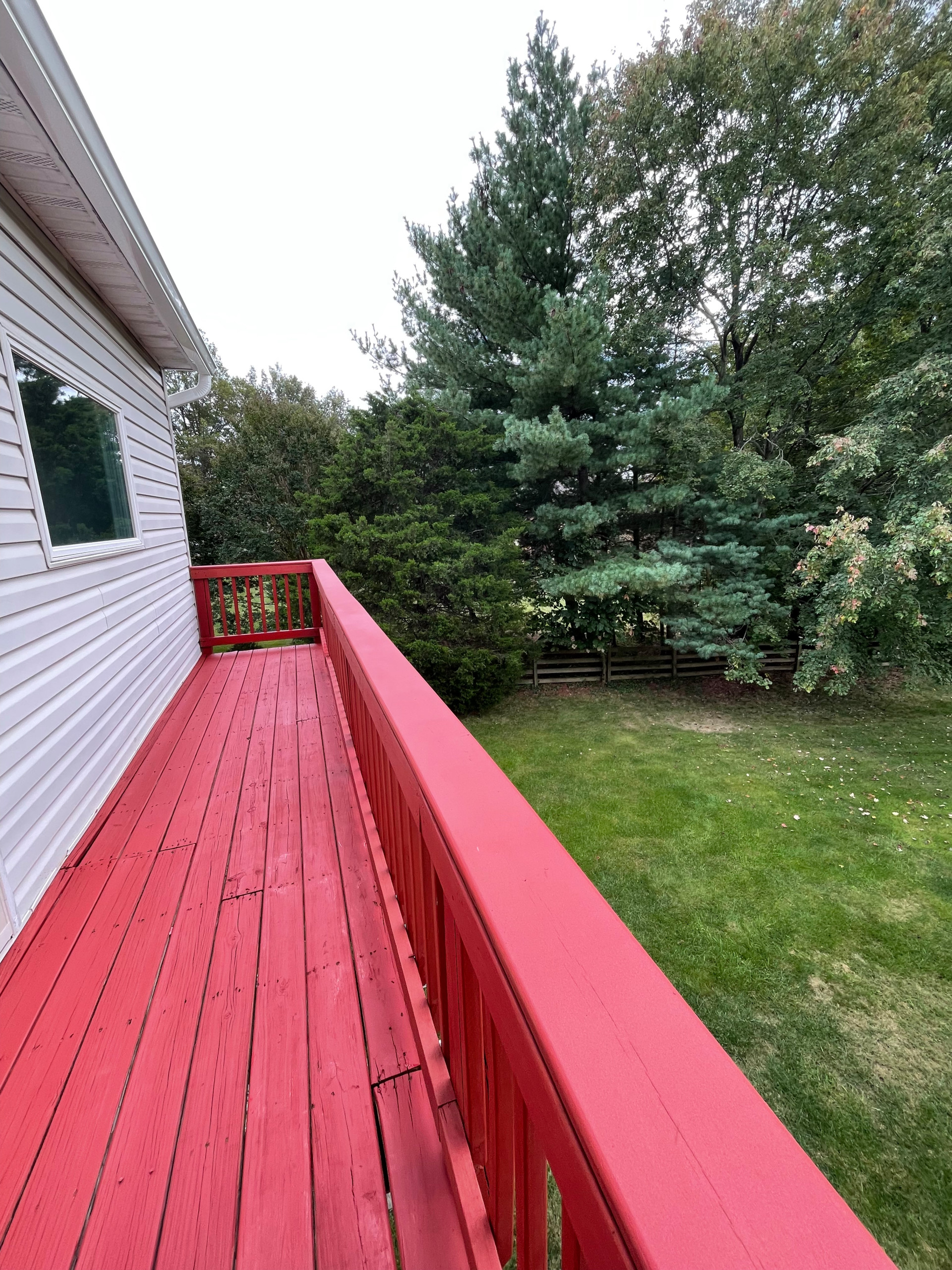 Deck stain and masonry repairs