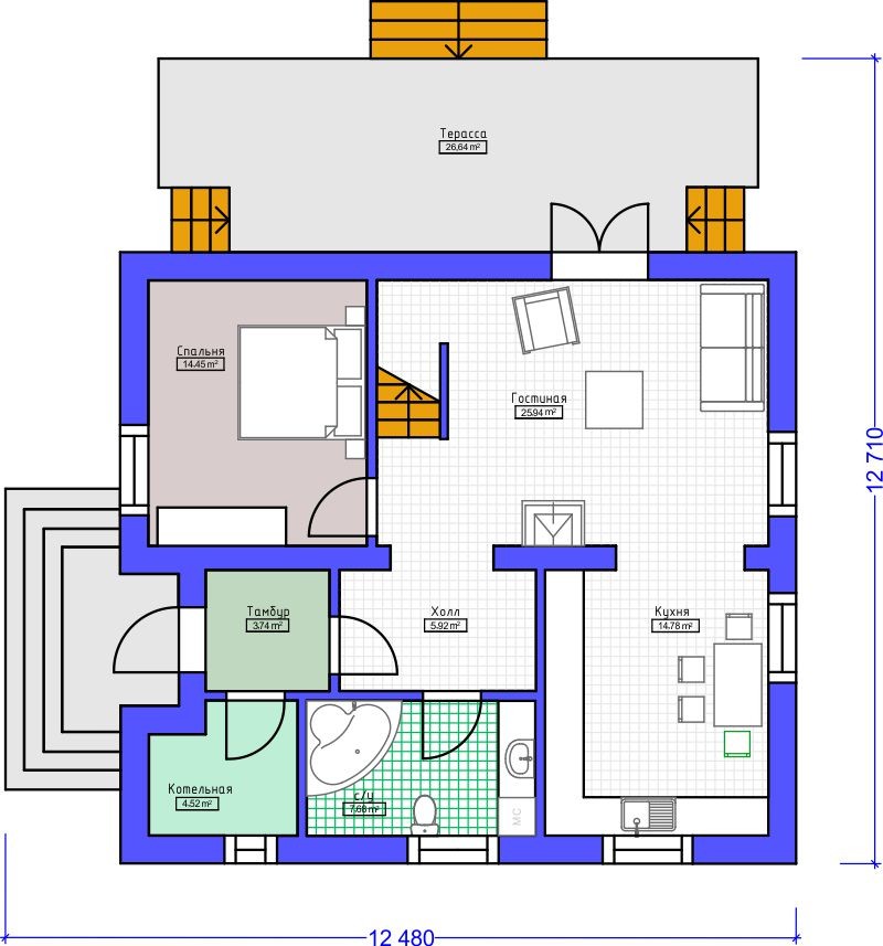 Проект дома Бау 35