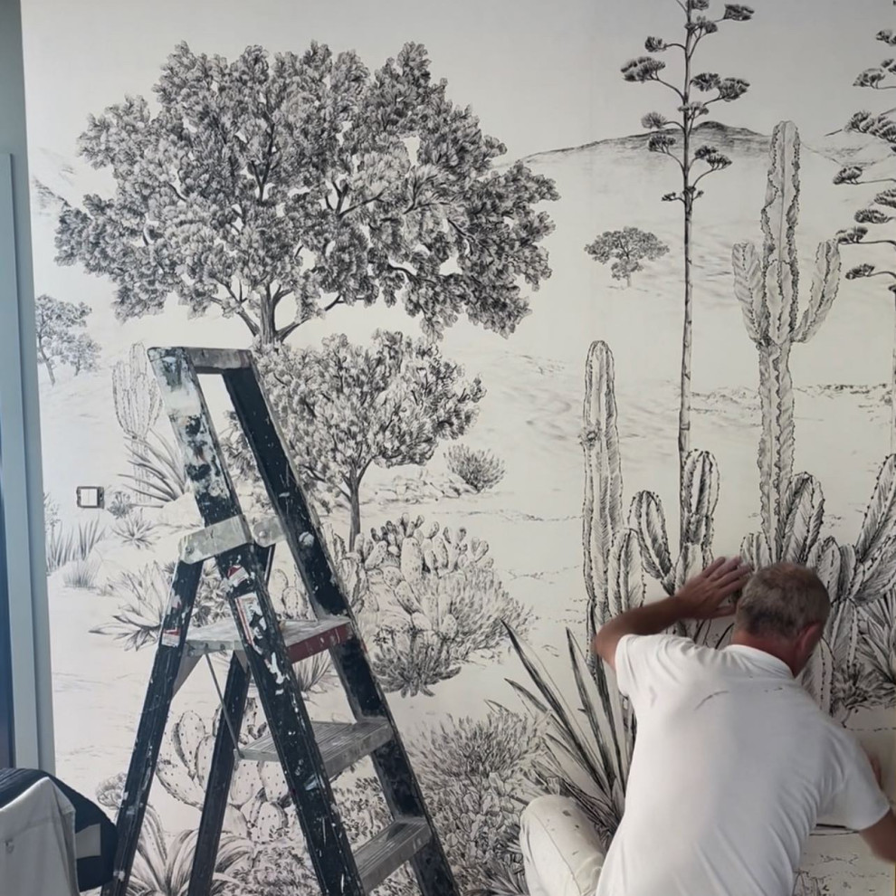 Seclin - Pose d'un papier peint panoramique