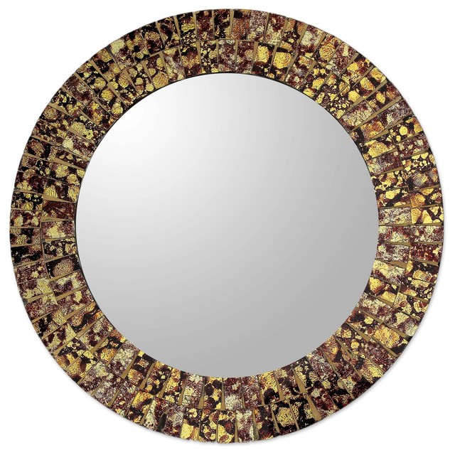 Glass Mosaic Mirror Golden Splash India