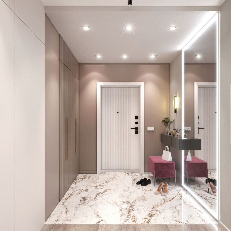 Дизайн-проект интерьеров квартиры площадью:94 м2