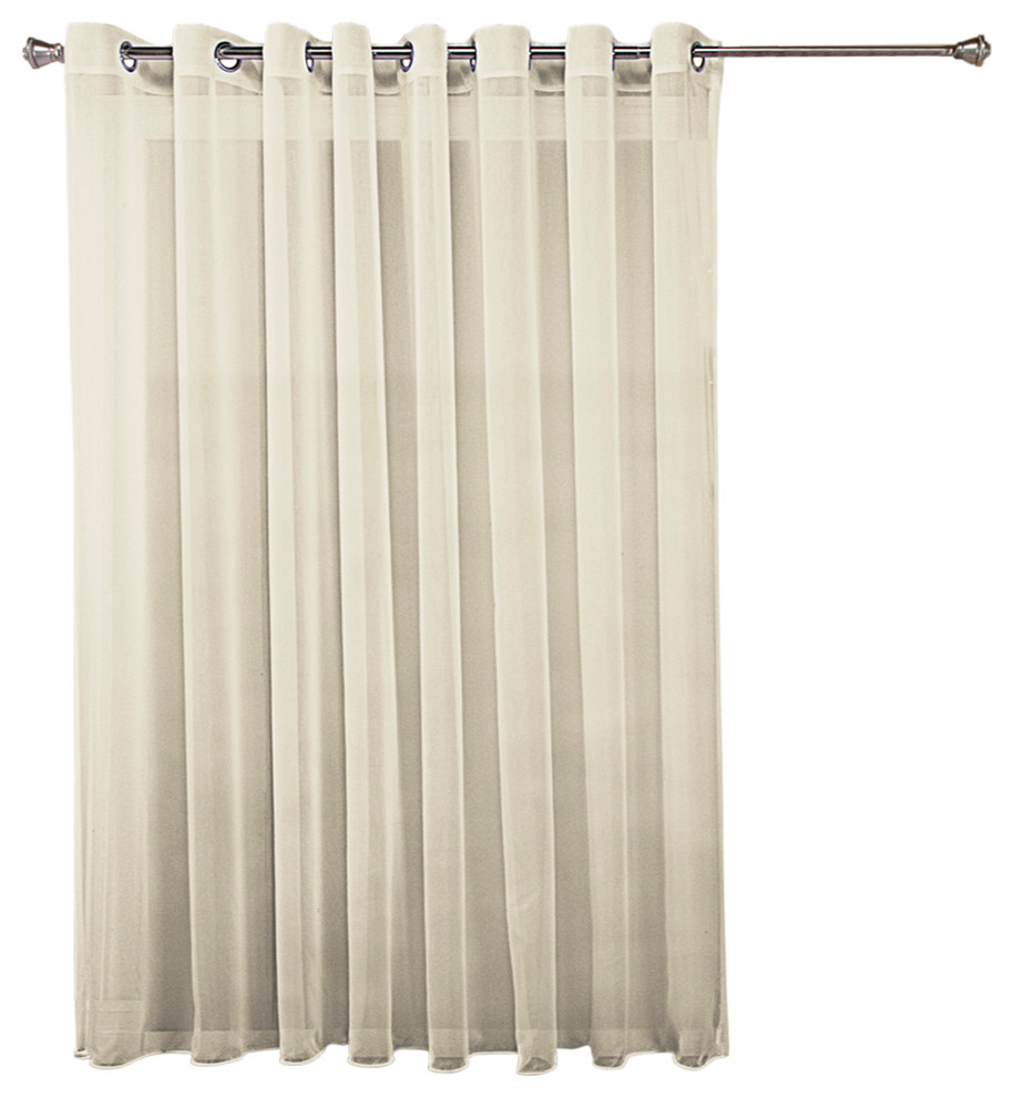Tergaline Double Wide Grommet Curtain Panel With Weighted Hem ...