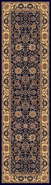 New Vision Area Rug, Tabriz Navy, Hallway Runner 2'3"x7'10"