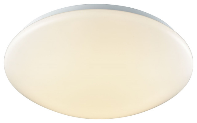 Kalona 1-Light 15-Inch LED Flush Mount, White With A White Acrylic ...
