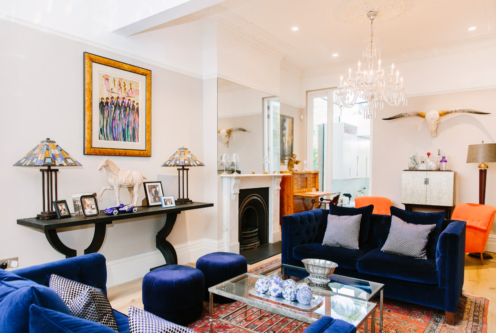 Photo of a large eclectic living room in London.