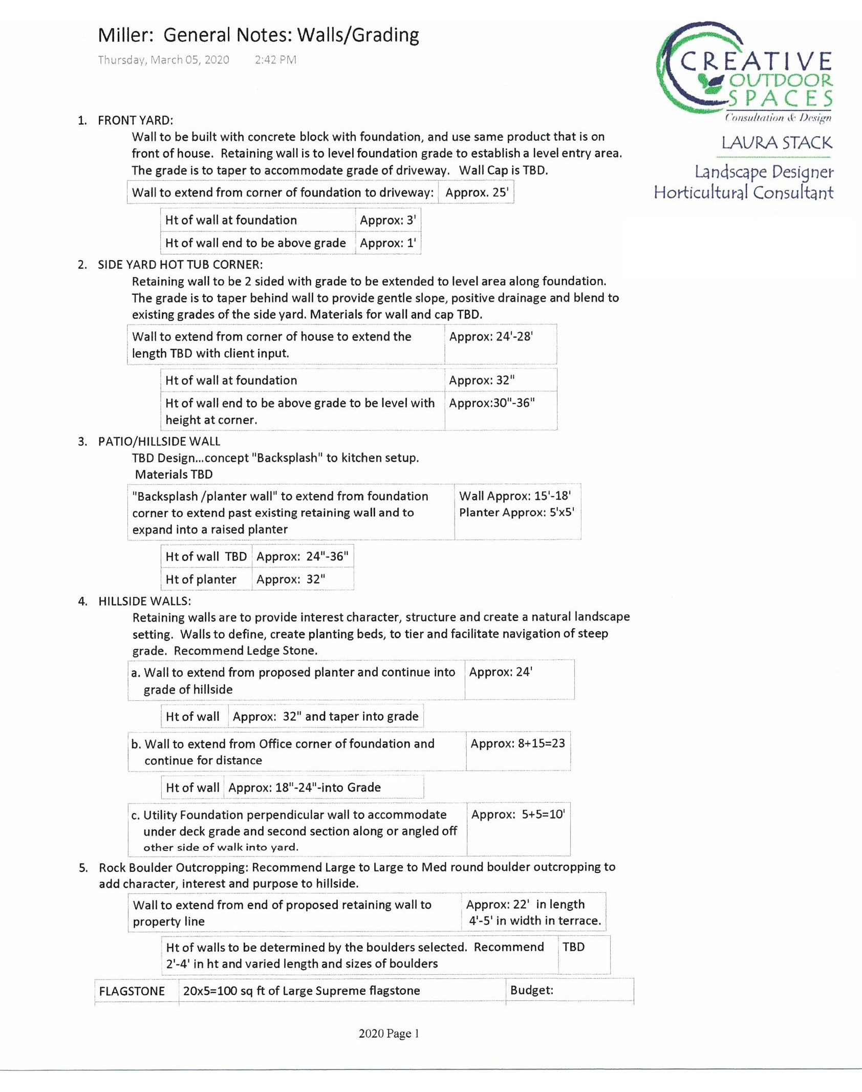 Phase 2 Design: General Notes for Estimate