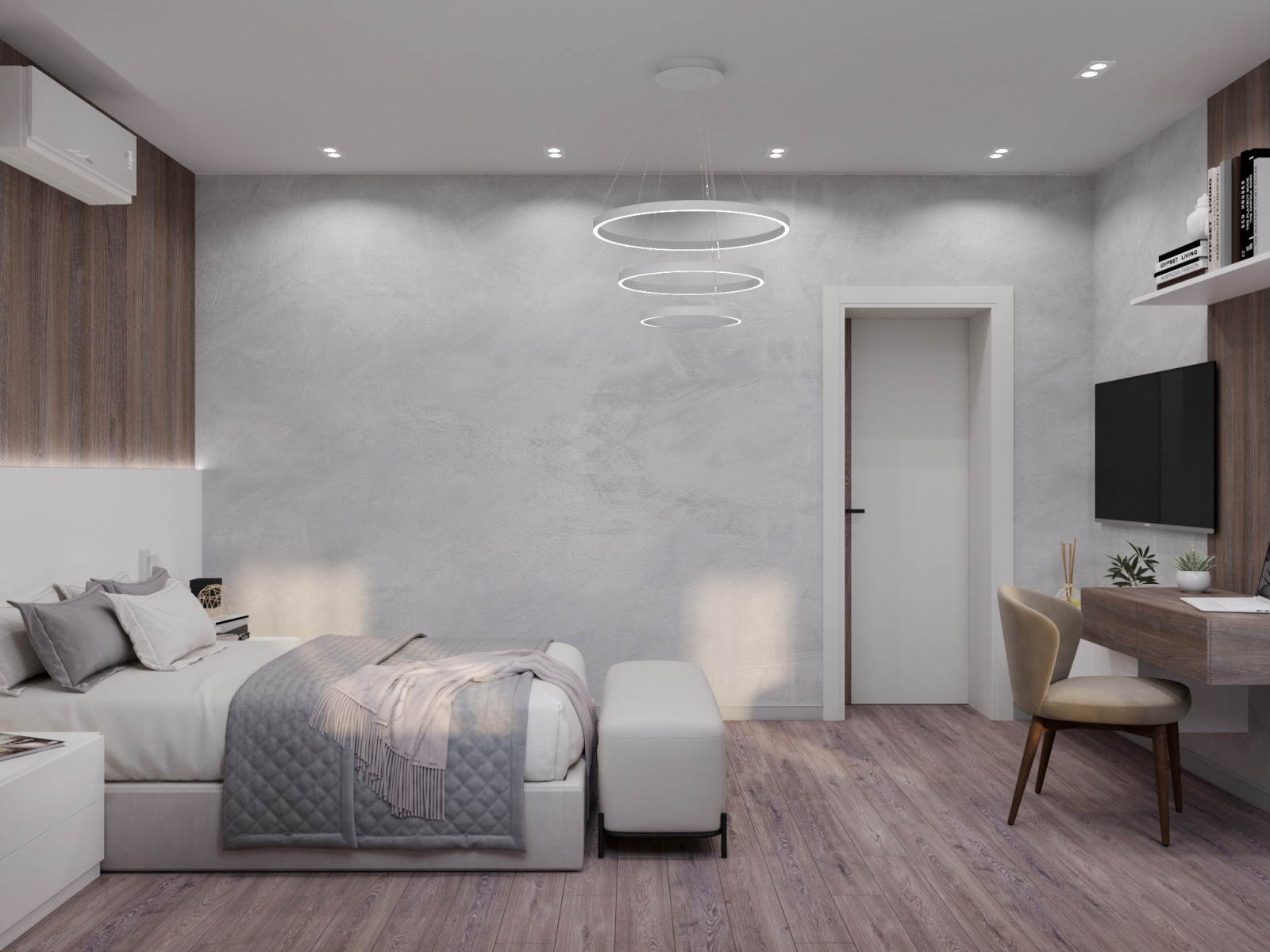 Спальня с гардеробной в загородном доме. Кемеровская обл.