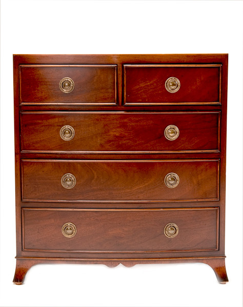 Child Size Bow Front Mahogany Chest