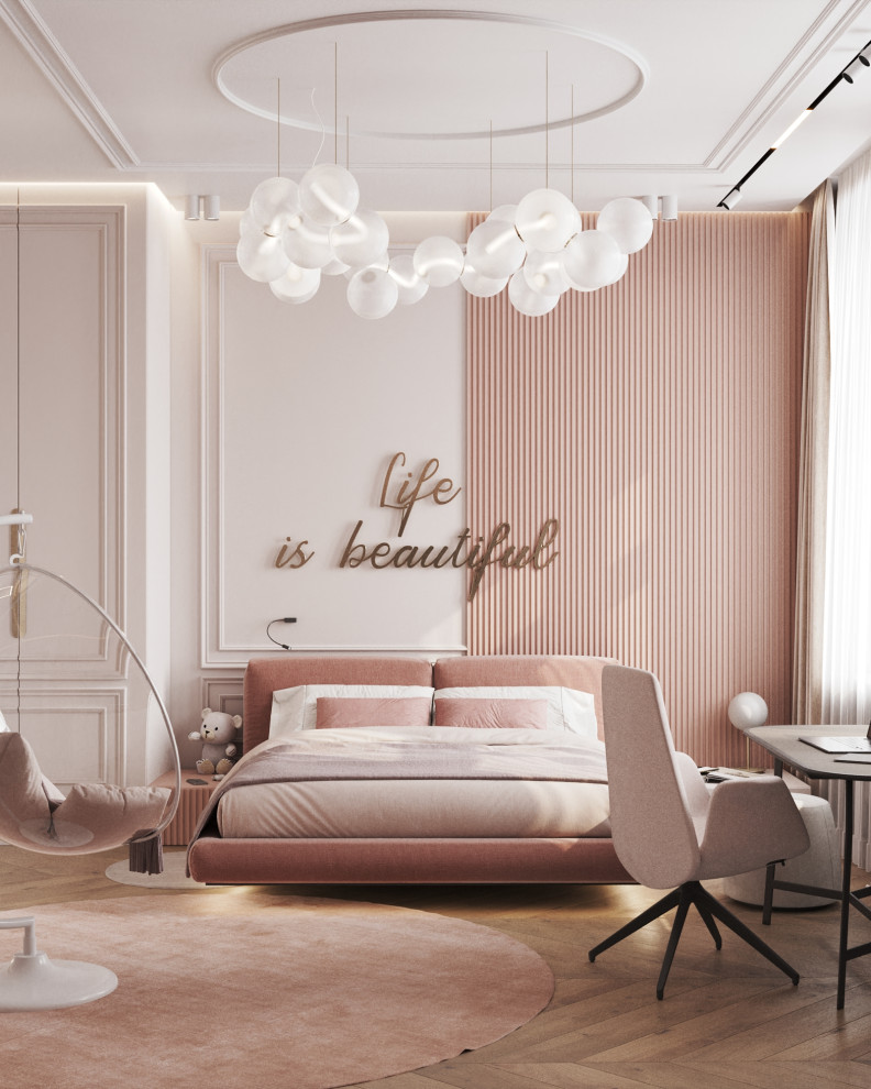 Спальня в розовых тонах