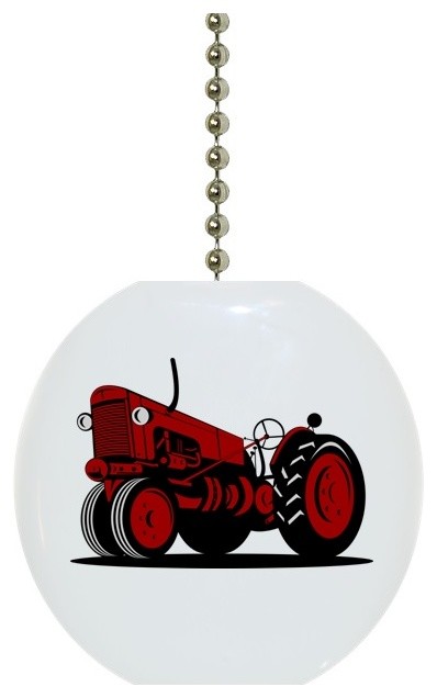 Vintage Red Tractor Ceiling Fan Pull