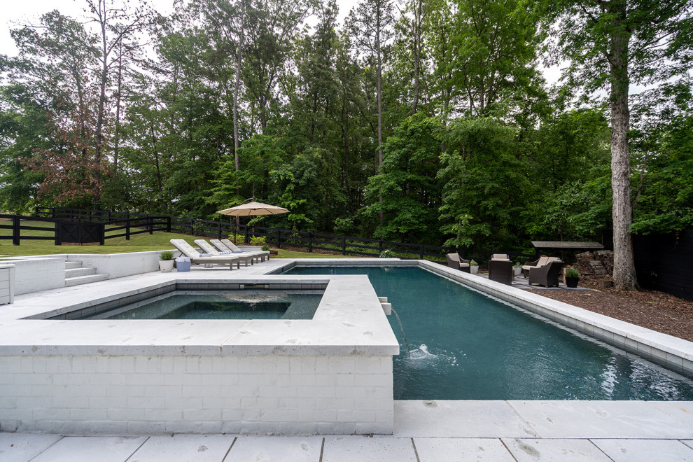 Design ideas for a country swimming pool in Atlanta.