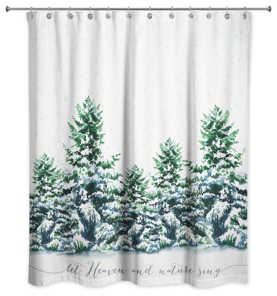 Snowy Winter Forest 71x74 Shower Curtain Contemporary Shower Curtains by Designs Direct