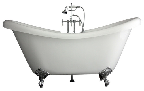 Double-Slipper Clawfoot Tub With Faucet Package