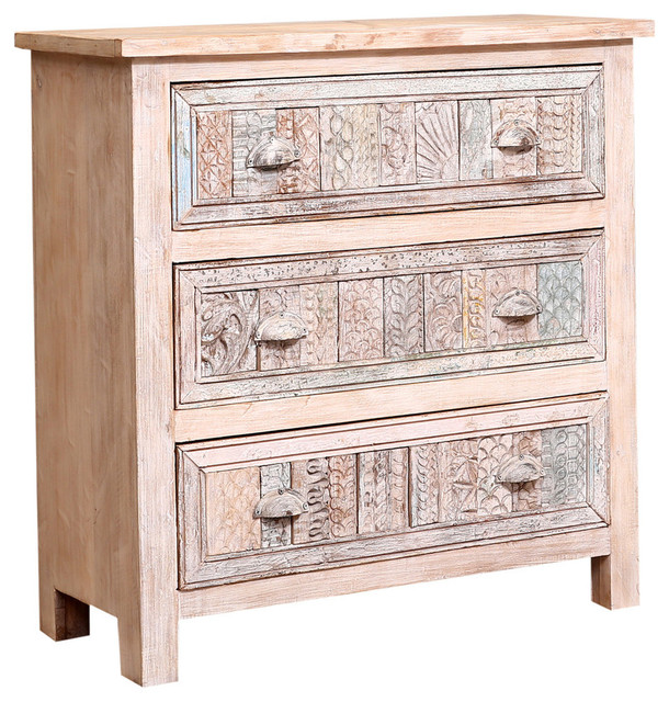 Oclaria Distressed Reclaimed Wood Small Dresser Chest With 3