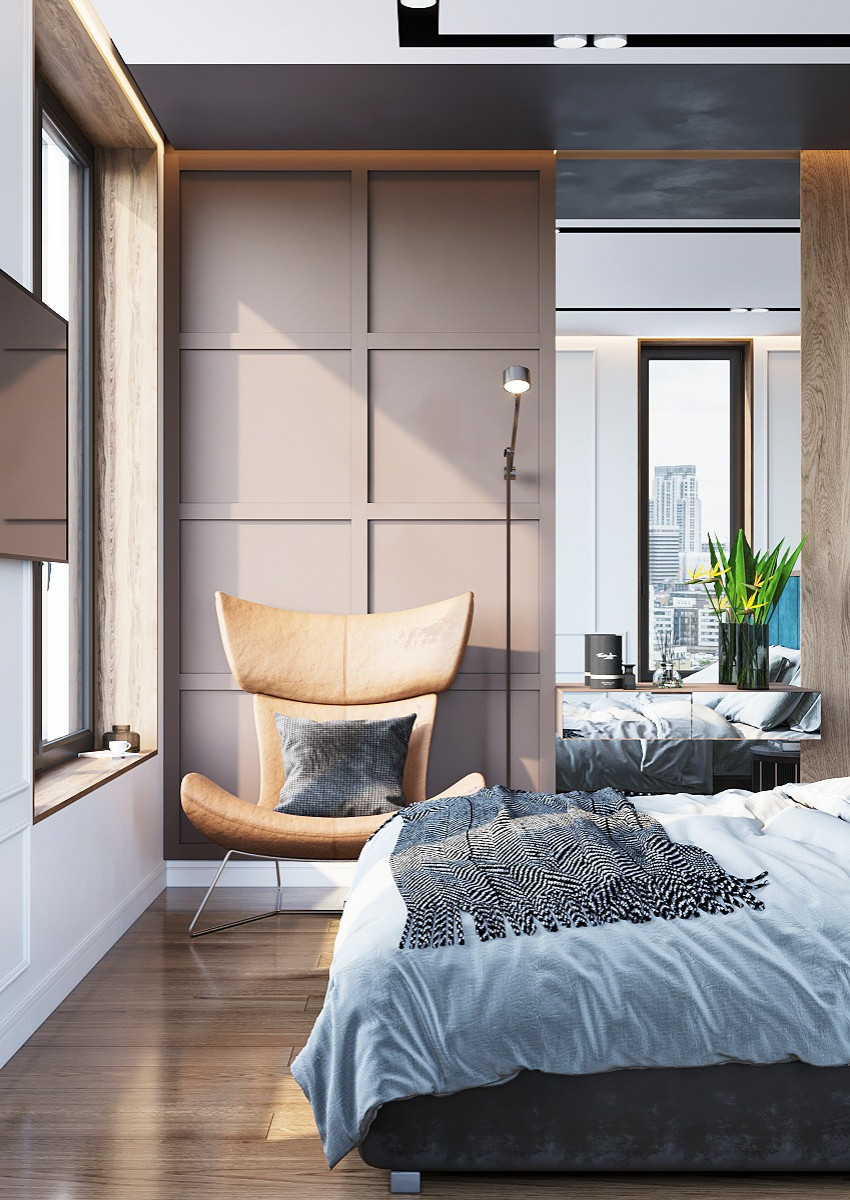 Спальня с видовыми окнами.