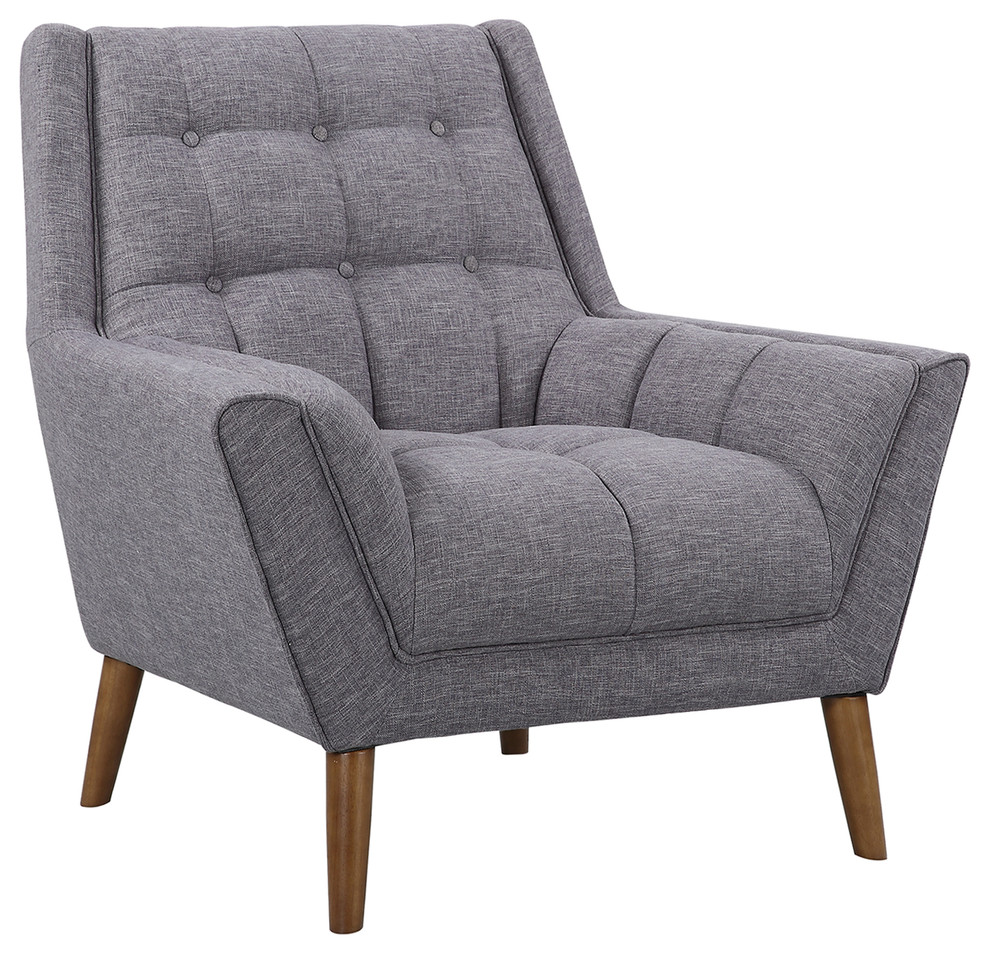 Cobra Mid-Century Modern Chair, Walnut, Dark Gray