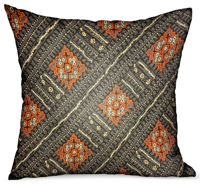 Cobalt Lattice Blue Geometric Luxury Outdoor/Indoor Throw Pillow 22"x22