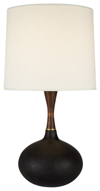 Pops Deluxe Table Lamp In Cast Iron Ceramic Finish With Black Silk Glow Shade Pops Deluxe Table Lamp In Cast Iron Ceramic Finish With Black Silk Glow Shade