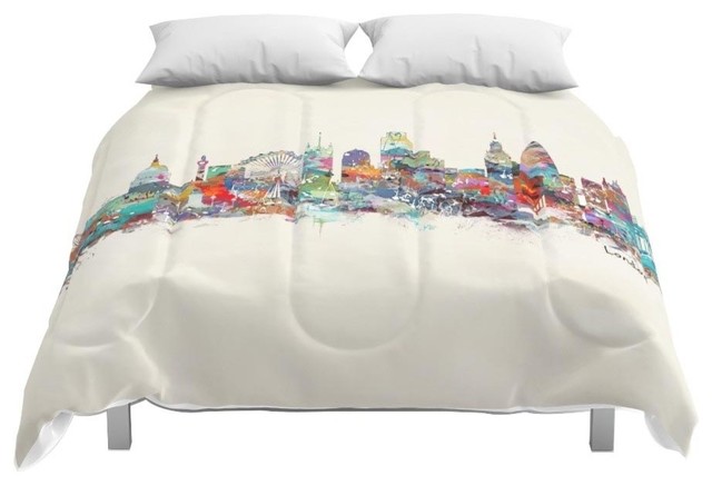 Society6 London City Skyline Comforter Contemporary Comforters