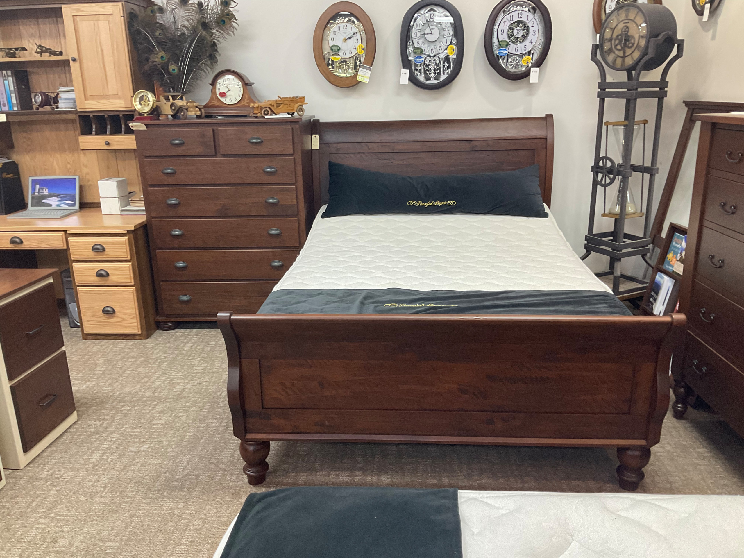 hand planed cherry canyon creek sleigh bed