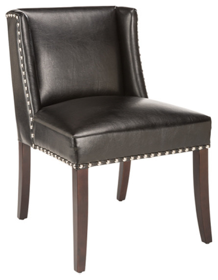 Leather Wing Dining Chair, Black