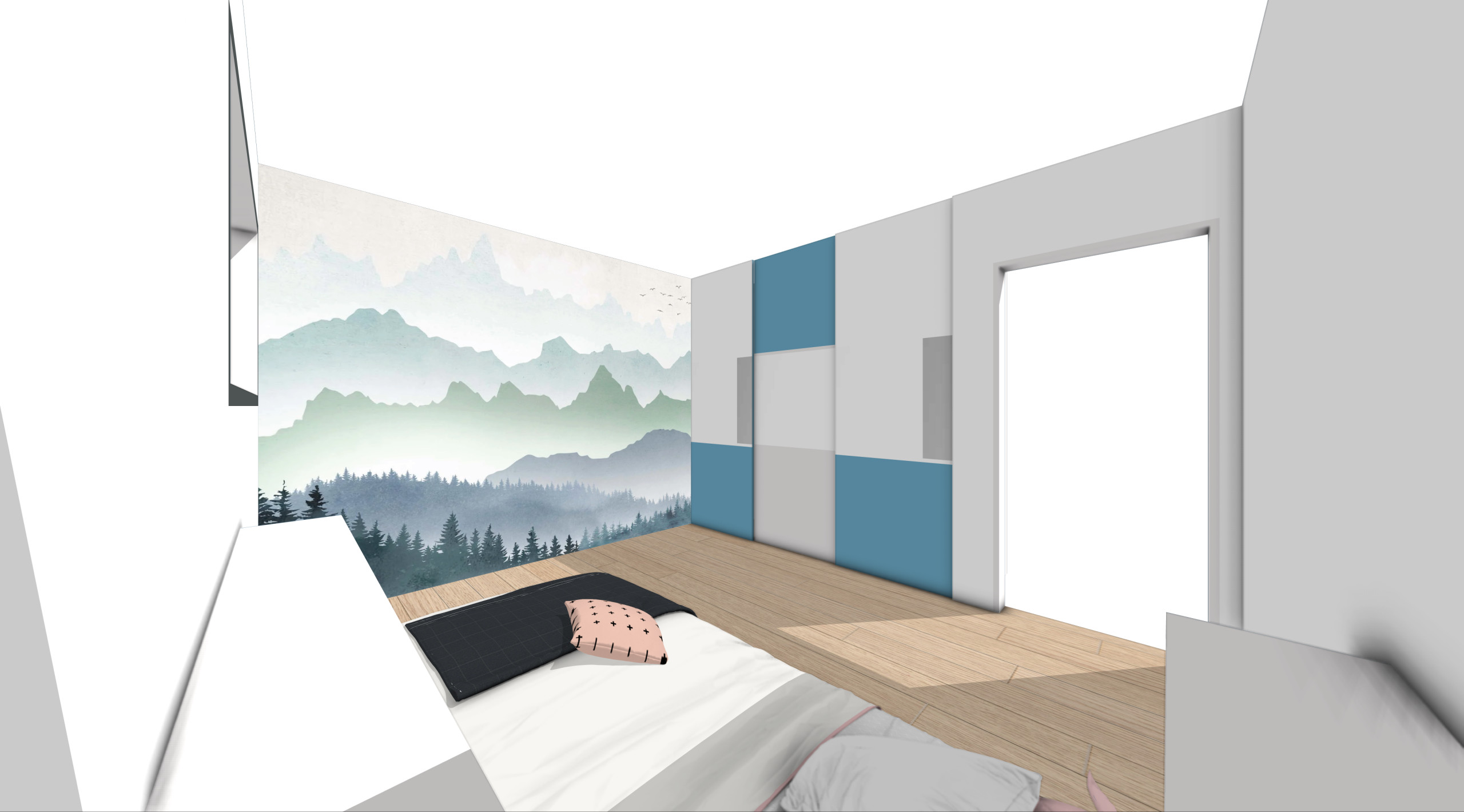 Projet tests papiers peints "La chambre d'Olivia"